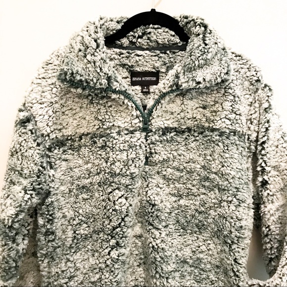 Sherpa Half Zip Pullover with pockets - Gray - Picture 2 of 6